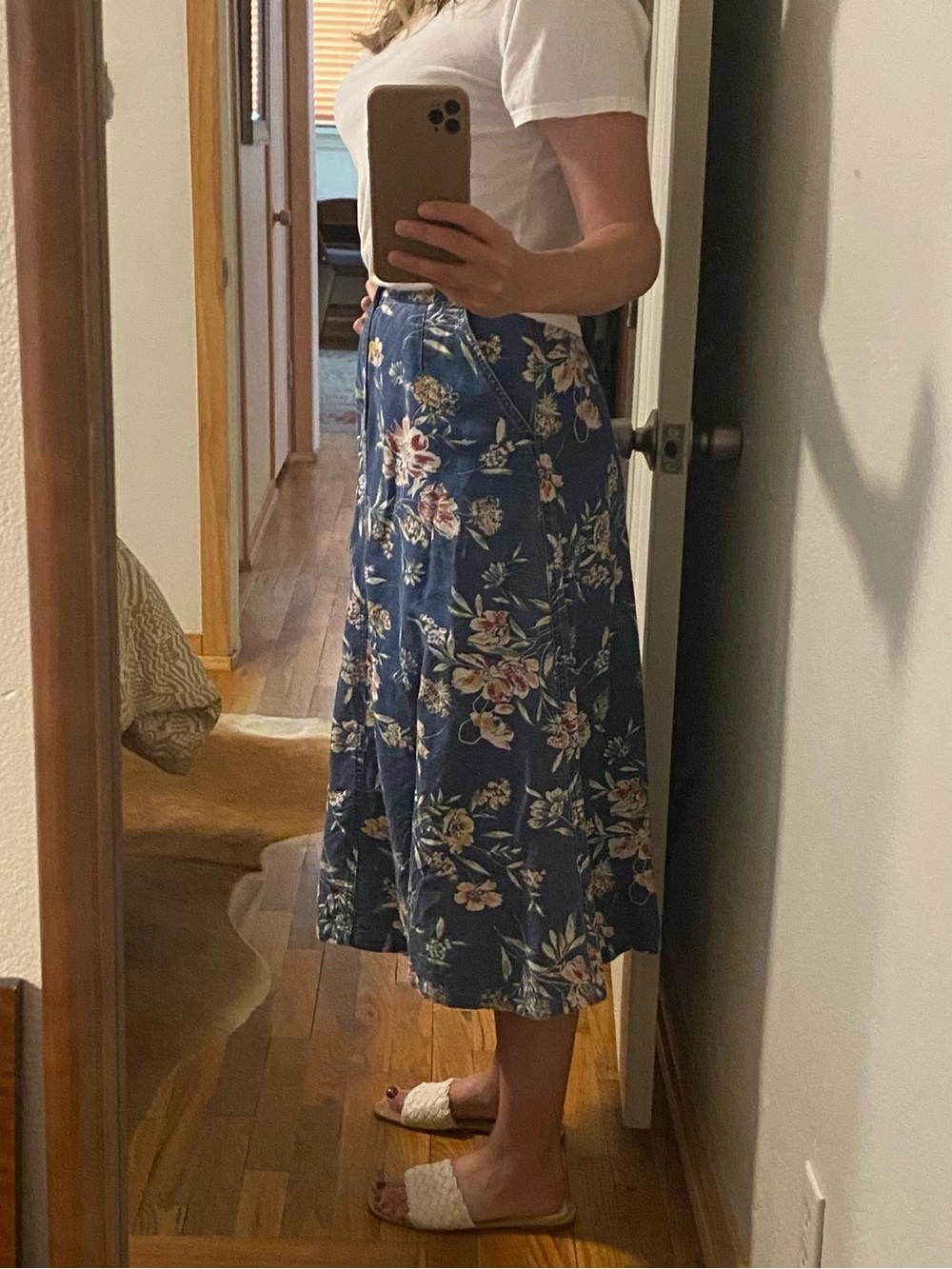 Vintage 90’s Liz Claiborne Denim Floral Skirt